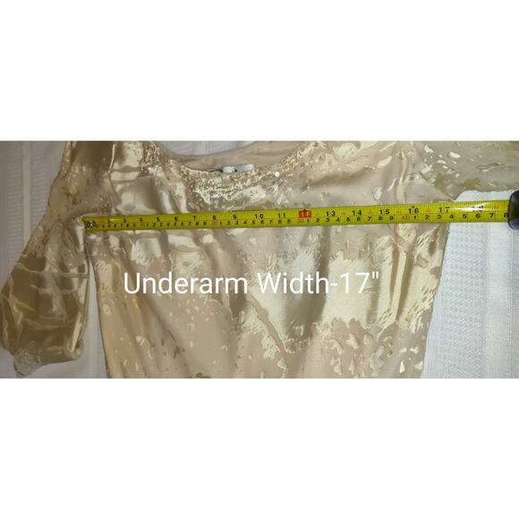 Capri Mon Cheri Silk Dress Sz 10 Ivory Tiered Burnout Wedding Old Money Luxury - Picture 12 of 16